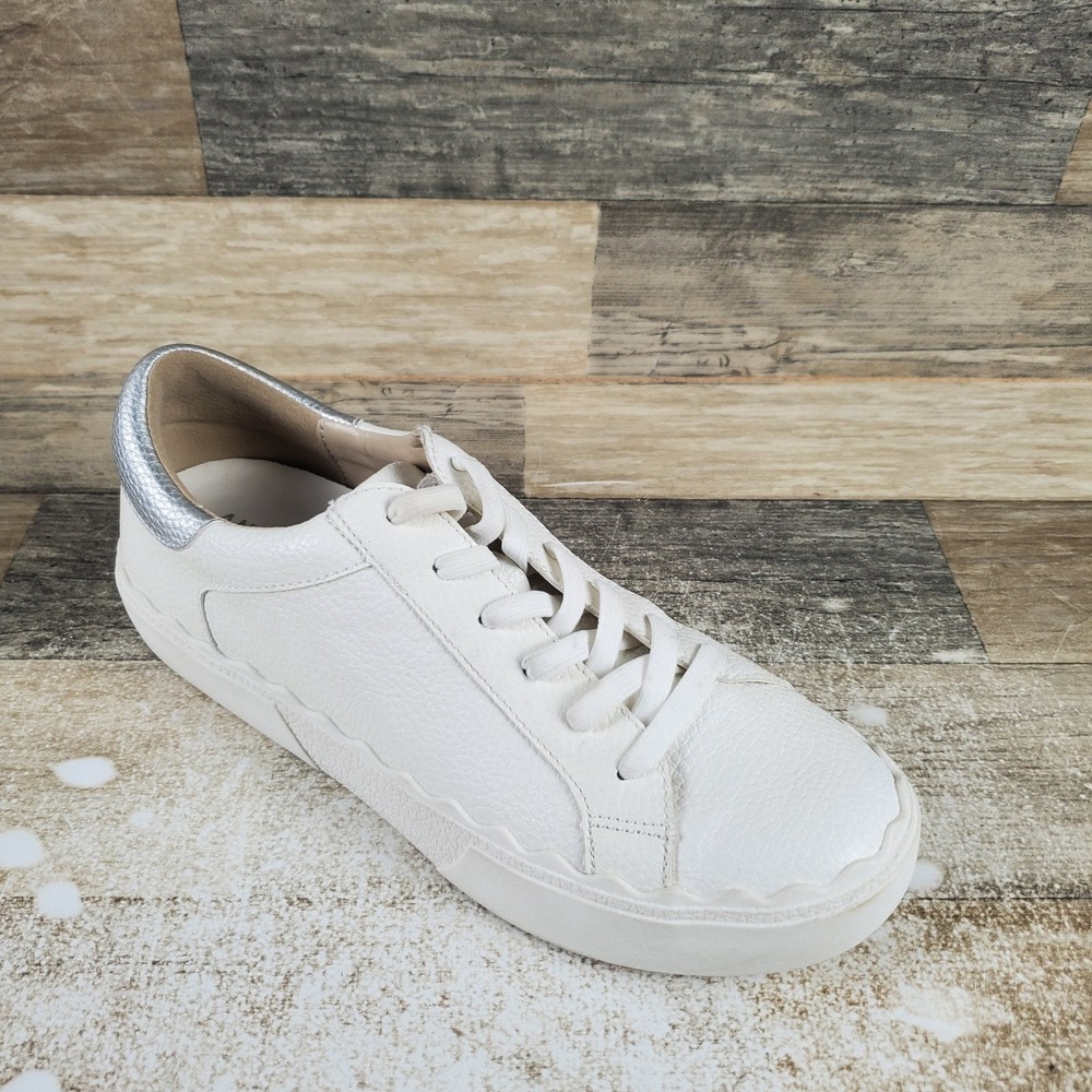 Anne Klein Confident Womens Shoes Sz 7 M Running White Leather Lace Up Sneakers
